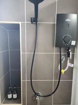 a shower in a bathroom with a shower at Cozy Razak City 2B2B KLCC View Near KL Centre in Kuala Lumpur