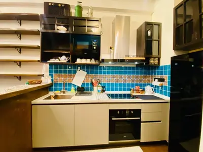 a kitchen with a sink and a stove at Opus Residence 1R1B Pinwu 118 view|Balcony|LRT in Kuala Lumpur
