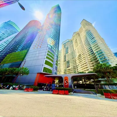 a group of tall buildings in a city at sky suites by klcc in Kuala Lumpur