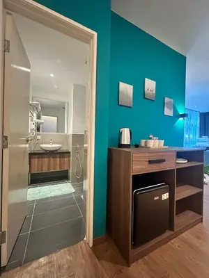 a bathroom with a shower and a sink at Premium One Bedroom Condo at Bangsar Trade Centre in Kuala Lumpur
