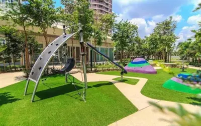 a playground with a slide and a slide at Robertson By Sahara Urban Oasis in Kuala Lumpur