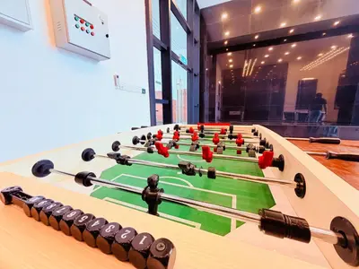 a large billiard table with balls on it at Chambers Suites KLCC in Kuala Lumpur