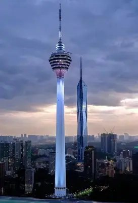 a view of the space needle and a city at STAR Hotel Apartment in Kuala Lumpur