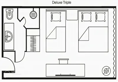 a floor plan of a house with a bathroom at The Kuala Lumpur Journal Hotel in Kuala Lumpur