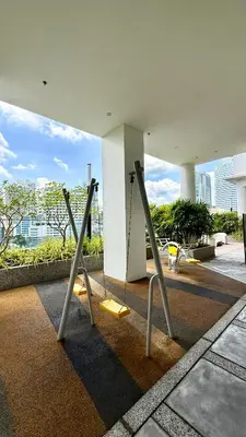 a group of swings in the middle of a building at Kuala Lumpur Quill Residences By AR Stay in Kuala Lumpur