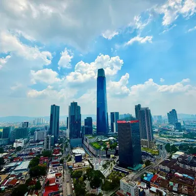 an overhead view of a city with tall buildings at Infinity pool luxury Apartment Axon in Kuala Lumpur