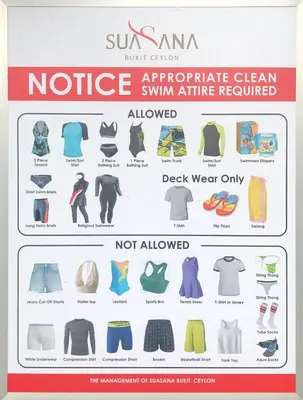 a sign that reads notice of appropriate clothing at Suasana Bukit Ceylon Residence in Kuala Lumpur
