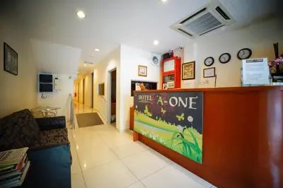 a waiting room with a waiting counter in a clinic at Hotel A-One in Kuala Lumpur