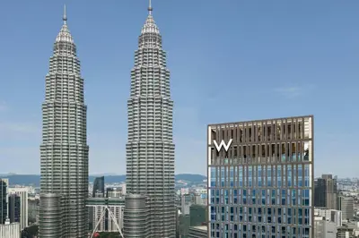 a view of the petronas twin skyscrapers at W Kuala Lumpur in Kuala Lumpur
