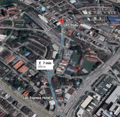 a map of the intersection of los angeles freeway at LEO Express Hotel in Kuala Lumpur