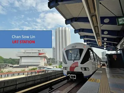 a train on the tracks at a train station at Ibis Styles Kuala Lumpur Fraser Business Park in Kuala Lumpur