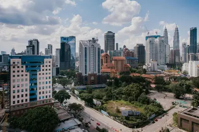 an aerial view of a city with tall buildings at Rex Ollie @ 231 TR Suite in Kuala Lumpur