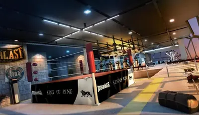 a gym with a tennis court and a tennis court at Arte Plus - Family Suite, 5 pax, Jalan Ampang in Kuala Lumpur