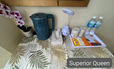 a counter with a blender and other items on it at SCC Hotel City Centre in Kuala Lumpur