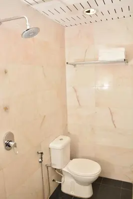 a bathroom with a toilet and a shower at DUTA HOTEL in Kuala Lumpur