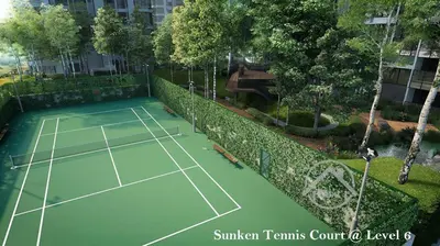 an overhead view of a tennis court in a city at ASTORIA AMPANG, 6Pax - Near KLCC, ZooNegara, AmpangPoint Mall in Kuala Lumpur