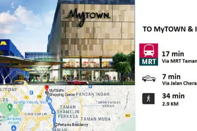 a screenshot of a map of a city with a building at Private Jacuzzi Staycation at KL City 1014 in Kuala Lumpur