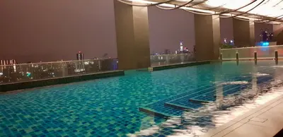 a swimming pool on the top of a building at MCity Jalan Ampang KLCC in Kuala Lumpur