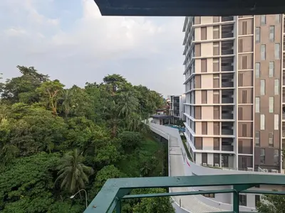 a view from the balcony of a building at Damansara Suites in Kuala Lumpur