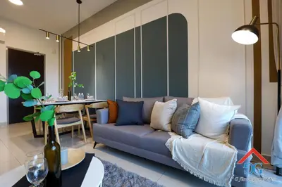 a living room with a couch and a table at Astoria Ampang in Kuala Lumpur