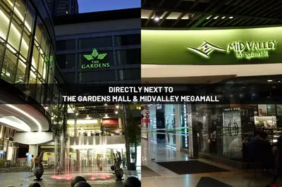 a collage of two pictures of a shopping mall at ViiA Residences Kuala Lumpur, Five Senses in Kuala Lumpur