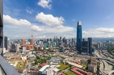 an aerial view of a city with tall buildings at Continew Residensi by Airhost in Kuala Lumpur