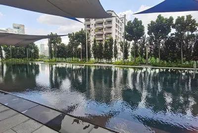 a large pool of water in front of a building at Merdeka Tower 118 Chinatown TRX at Opus in Kuala Lumpur