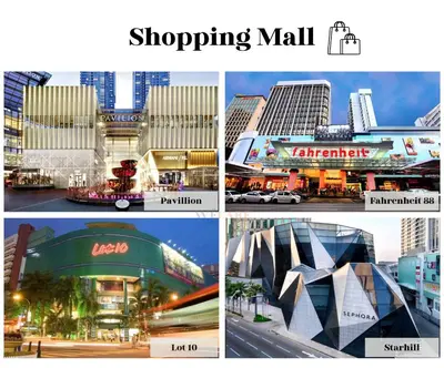 a collage of four pictures of different buildings at The Peak - Bangsar South Mid Valley in Kuala Lumpur