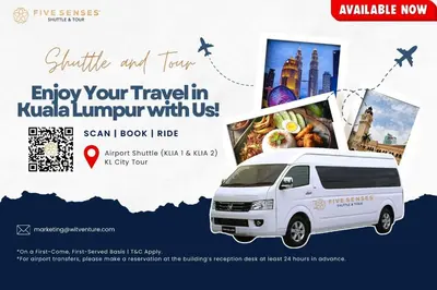an advertisement for a van for a travel agency at UNA Serviced Apartment, Sunway Velocity Kuala Lumpur in Kuala Lumpur