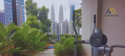 a view of a city skyline with tall buildings at Eaton KLCC Suites By Elite in Kuala Lumpur