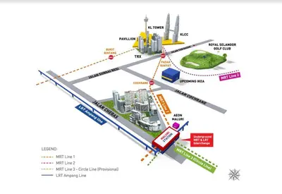 a map of the city of singapore at INS Style 5PAX 2R2B Sunway Velocity Linked in Kuala Lumpur