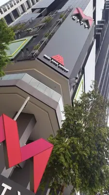 a rendering of a building with a red arrow on it at MCity Ampang, KL in Kuala Lumpur