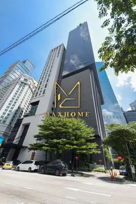 a sign on the side of a building at Maxhome Premium at Dorsett Bukit Bintang in Kuala Lumpur