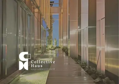 an empty corridor in a building with the words collective has at Tropicana Residence Kuala Lumpur by Collective Haus in Kuala Lumpur