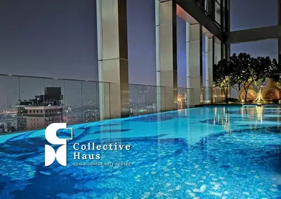 a swimming pool on the roof of a building at Tropicana Residence Kuala Lumpur by Collective Haus in Kuala Lumpur