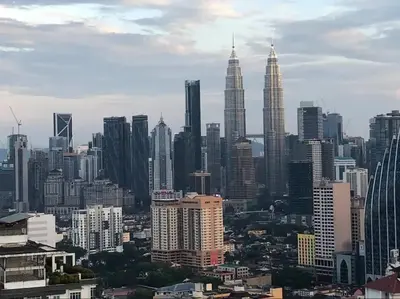 a view of a city with tall buildings at Titiwangsa 6PX near monorail PWTC Infinity pool in Kuala Lumpur