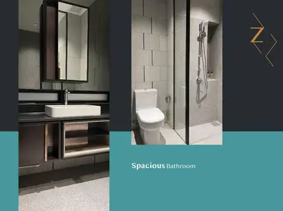 a bathroom with a sink toilet and a mirror at Scarletz Suites • KLCC • King Bed (R) in Kuala Lumpur
