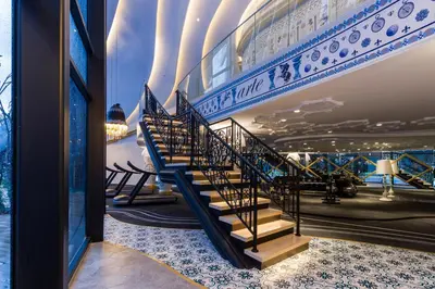 a staircase on a cruise ship at Arte Mont Kiara Hotel Suite in Kuala Lumpur