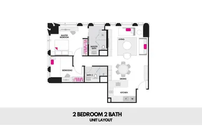 a floor plan of a bedroom bath apartment at Tropicana The Residences - KLCC VIEW Luxury Apartment Collections in Kuala Lumpur