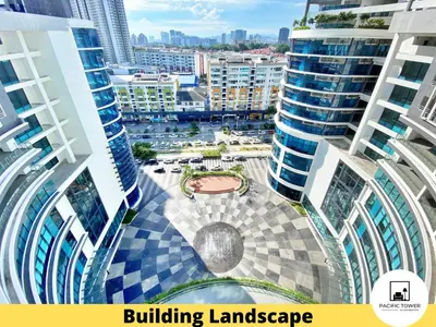 an aerial view of a building landscape with tall buildings at Pacific Homestay Petaling Jaya @ 1 Utama and Universiti Malaya in Petaling Jaya