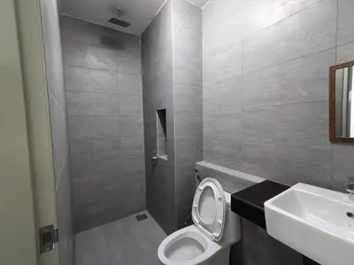 a bathroom with a white toilet and a sink at The Pano Jalan Ipoh Sentul by Kenangan Homes in Kuala Lumpur